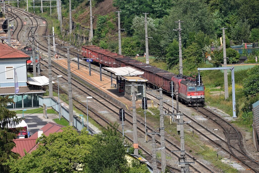 Quiet train platform in a rural Spanish town