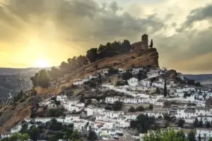 Montefrío village with hilltop church in Andalusia