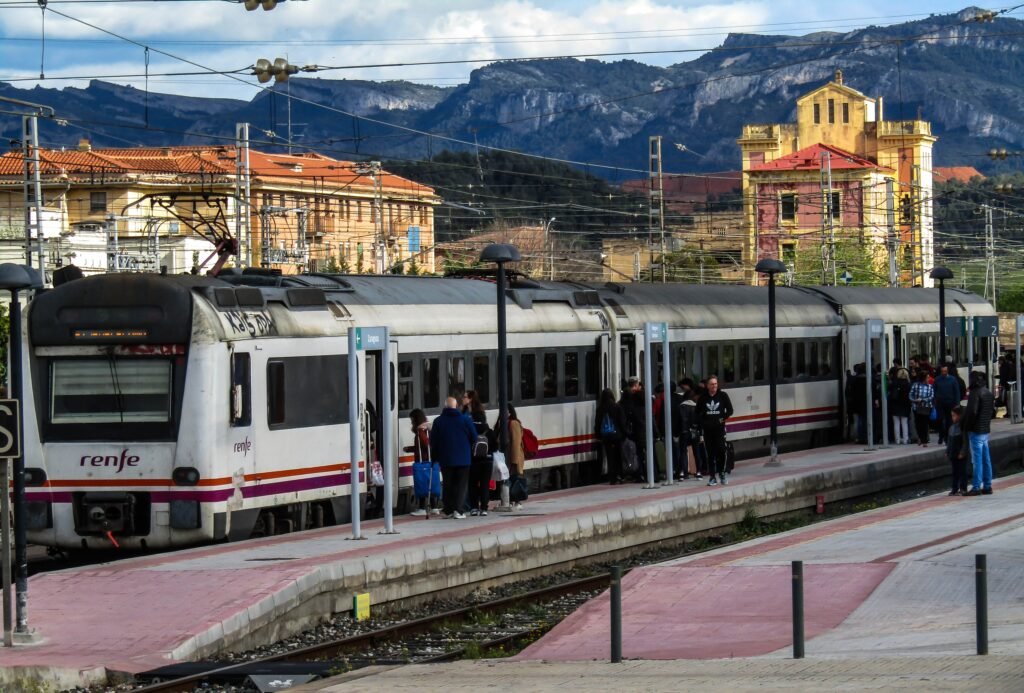 Sustainable travel in Spain: scenic train journey.